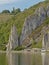 Bayard rock formationalong river Meuse inin Dinant, Belgium