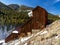 Bayhorse mining operation historic building on hillside