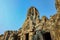bayon temple with blue sky in angkor wat siem reap cambodia