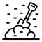 Bayonet shovel icon, outline style