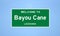 Bayou Cane, Louisiana city limit sign. Town sign from the USA.