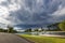 Bayou Desiard under stormy clouds