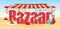 Bazaar word concepts flat color vector banner