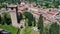Bazzano village between Bologna and Modena medieval fortress and church in the historic center