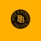 BB letter. Beer Pub logo. Beer and burger pub emblem. Monogram double B in a circle on a yellow background.