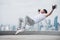 Bboy doing some stunts on the roof