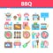 Bbq Barbecue Cooking Collection Icons Set Vector