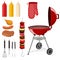 Bbq barbecue elements set