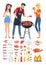 BBQ Barbecue Party People Icon Vector Illustration