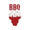 BBQ best grill since 1969 logo template hand drawn colorful vector Illustration