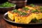 bbq cornbread slices with a sprig of parsley