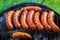 BBQ fried sausages grill