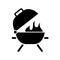 Bbq grill black glyph icon