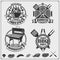 BBQ and grill emblems set. Barbecue labels, badges and design elements.