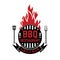 Bbq and grill icon. Design elements for logo, label, emblem, sign, restaurant menu.