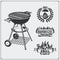 BBQ and grill labels set. Barbecue emblems and badges.