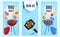 Bbq grill party flat vector illustration, cartoon barbecue food, roasted grilled meat with smoke, steaks and vegetables