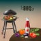 BBQ Grill Realistic Illustration