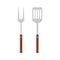 BBQ or grill tools icon. Barbecue fork with spatula.