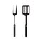 BBQ or grill tools icon. Barbecue fork with spatula.