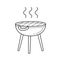 BBQ grill vector line icon.