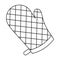 BBQ mitten. Sketch. Overalls to protect hands from burns. Vector illustration. Coloring book for children.