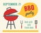 BBQ party. Barbeque and grill cooking. Flat design