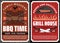 Bbq party and grill house restaurant posters