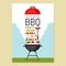 Bbq party invitation with grill and food. Barbecue poster. Food