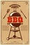 Bbq party poster. Barbeque and grill. Design element for card, banner, flyer.