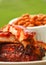 BBQ Ribs with beans and dipping sauce
