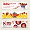 BBQ and steak horizontal banners template