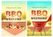 BBQ weekend cartoon posters, invitation for party