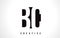 BC B C White Letter Logo Design with Black Square.