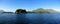 BC Landscape Panorama of Islands in Clayoquot Sound at Tofino Inlet, Vancouver Island, British Columbia, Canada