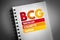 BCG - Bacillus Calmette-Guerin acronym on notepad, concept background