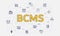 bcms business continuity management system concept with icon set with big word or text on center