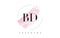 BD B D Watercolor Letter Logo Design with Circular Brush Pattern