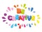 Be creative cartoon colorful letters.