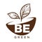 Be green ecology and biodiversity protection monochrome sketch outline
