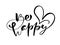Be Happy Modern brush calligraphy text. Handwritten ink lettering with heart. Hand drawn design for greeting card