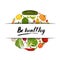 Be healthy banner with vegetable