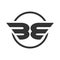 BE Initials Winged Shape Symbol Design