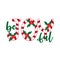 Be Joyful- Christmas text with mistletoes