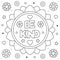 Be kind. Coloring page. Black and white vector illustration.