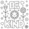 Be kind. Coloring page. Vector illustration.