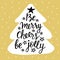 Be Merry, Cheers, be Jolly. Holidays hand written lettering quote