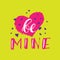 Be mine cards for Valentines Day. Hand drawn brush lettering with hearts. Vector illustration text