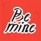 Be mine lettering. Vector illustration