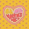 Be mine Valentine - groovy hand drawn lettering clipart for postcard, invitation, poster design. 14 of February fun text